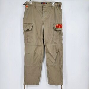 Men's Cargo Pants in Khaki - Utility Pocket Design